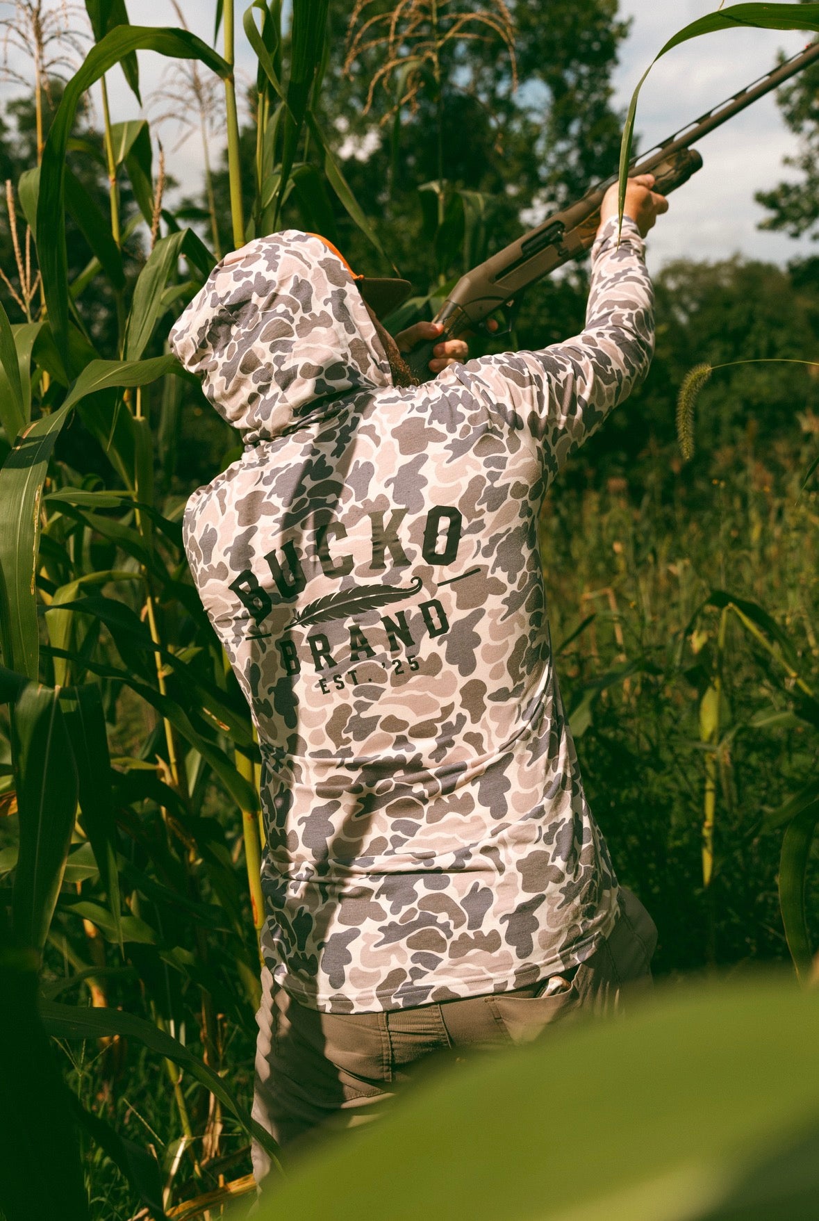 Bucko Brand old school camo performance hoodie